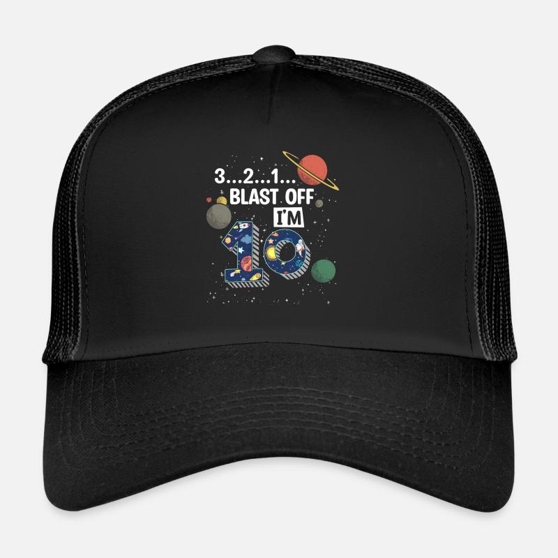 Blast Off I am 10 years old, 10th birthday Trucker Cap