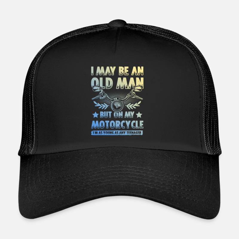 Motorcycle old man Trucker Cap