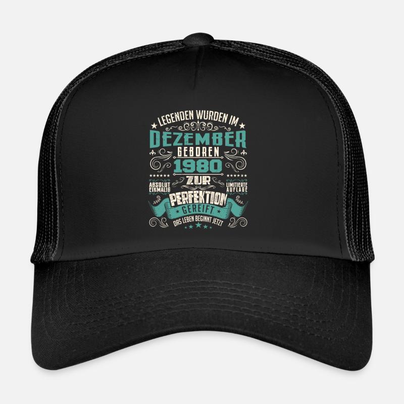 Legenden werden geboren im Dezember 1980 - Casquette trucker  - noir/noir