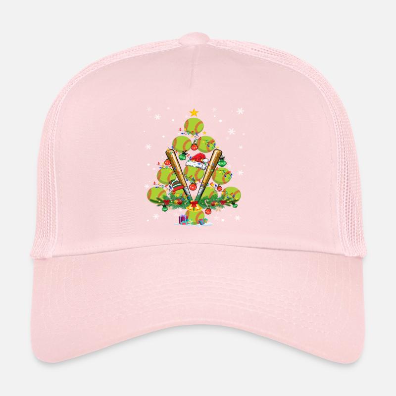 Softball Christmas Tree Santa Pickleball Lights Casquette trucker 