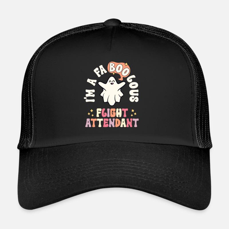 Faboolous Flight Attendant Retro Halloween Trucker Cap