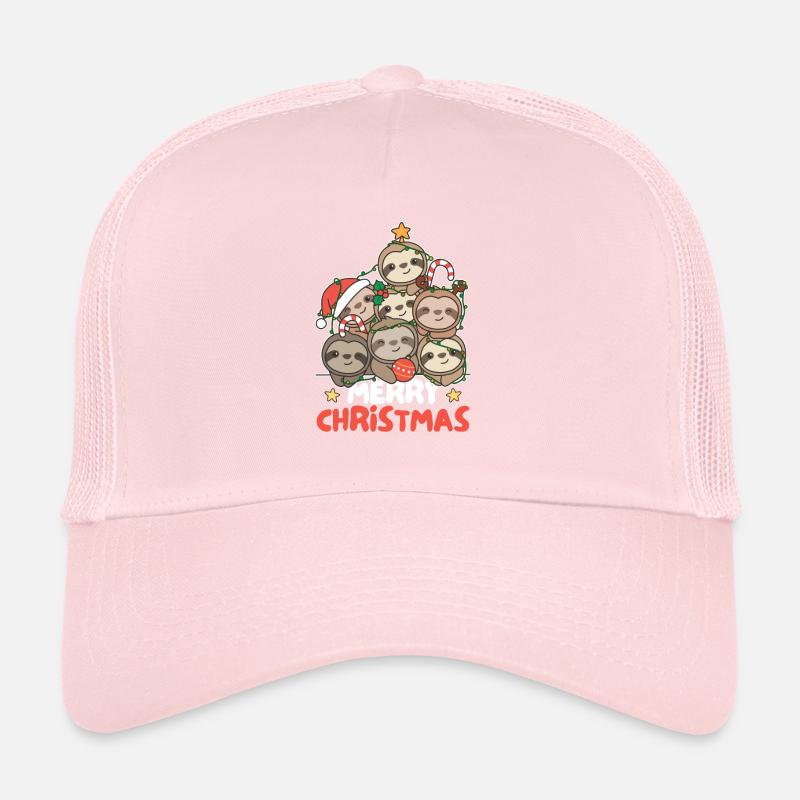 Sloth Christmas Tree Merry Christmas Trucker Cap