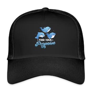 Find Your Porpoise Marine Biologist Dolphin - Trucker Cap - black/black - Front