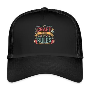 My Craft Room My Rules Crafty Mom - Trucker Cap - black/black - Front
