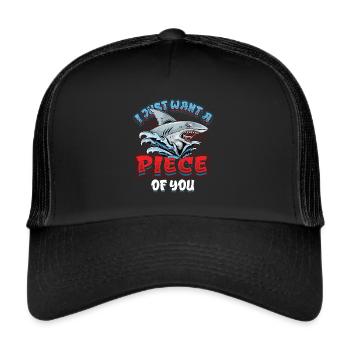 Ich Will Nur Ein Stück Von Dir, Hai - Trucker Cap - Schwarz/Schwarz - Vorne