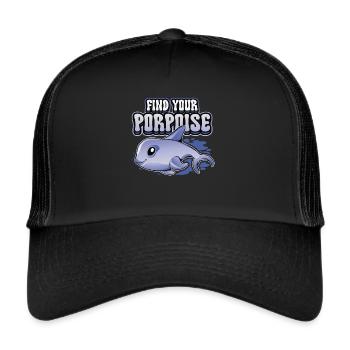 Find Your Porpoise Marine Biologist Dolphin - Trucker Cap - black/black - Front