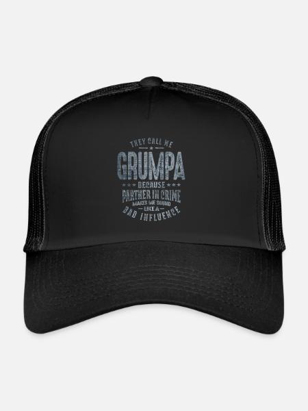 Ils m’appellent Grumpa parce que partenaire dans le crime - Casquette trucker  - noir/noir - Devant