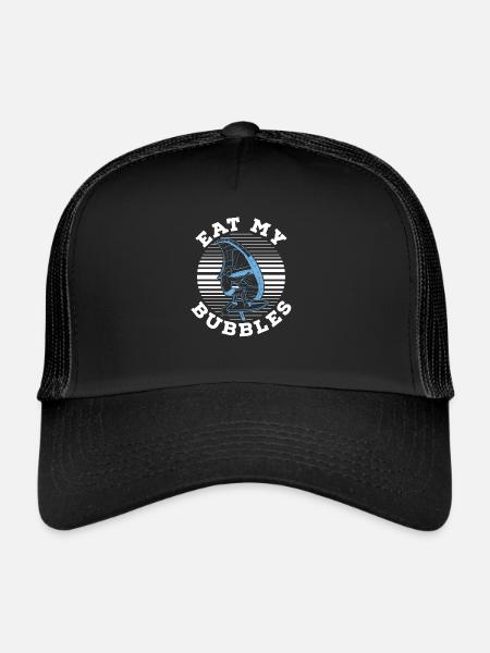 Planche à voile Windsurfer Mangez mes bulles - Casquette trucker  - noir/noir - Devant