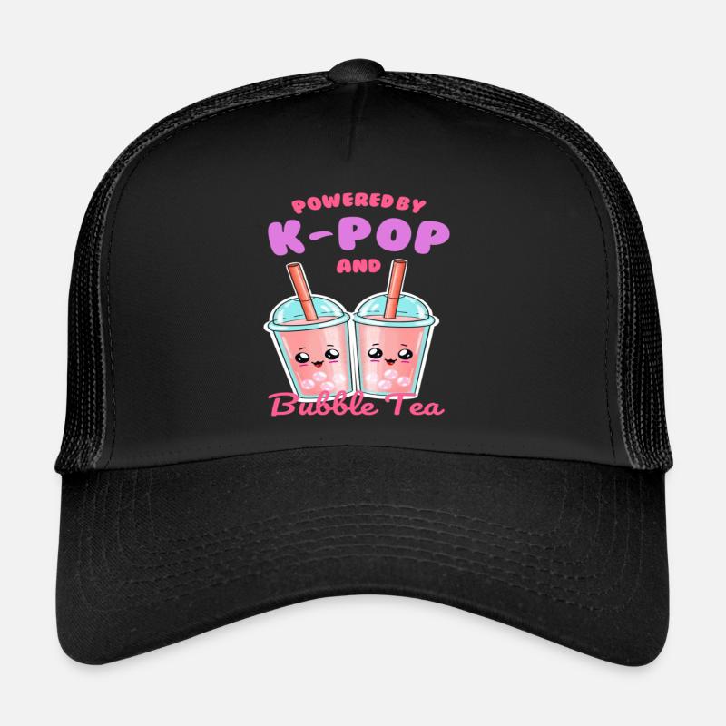 Alimenté par K POP et Bubble Tea Casquette trucker 