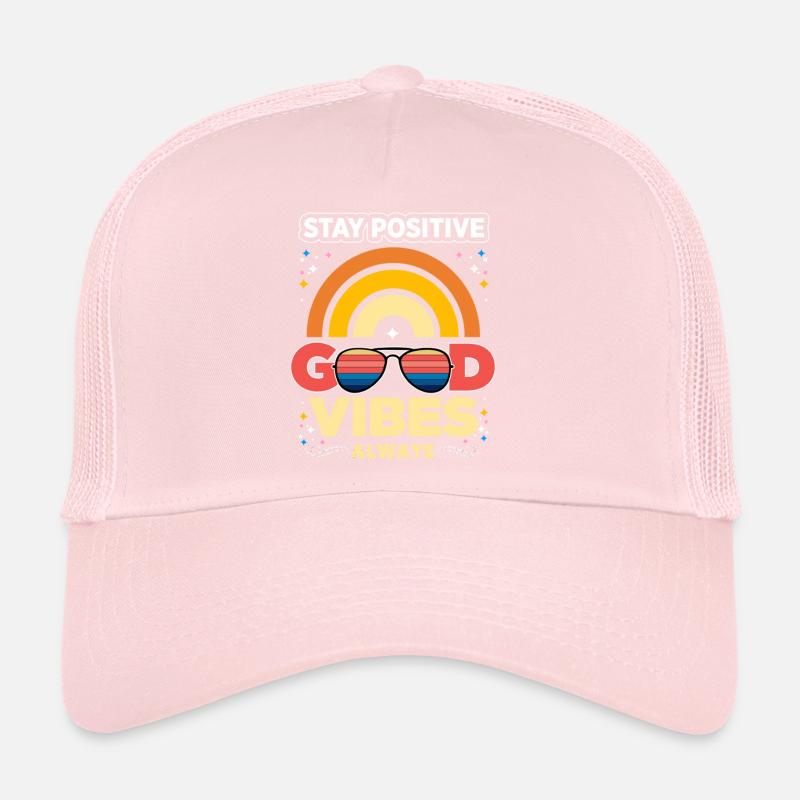 Rainbow Good Vibes Restez positif Casquette trucker 