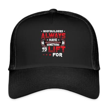Bodybuilder Haben Etwas Zu Heben Für Gewicht - Trucker Cap - Schwarz/Schwarz - Vorne