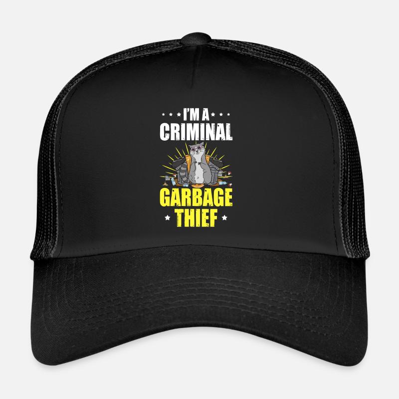 Krimineller Mülldieb Waschbären Lustiger Marder - Trucker Cap - Schwarz/Schwarz