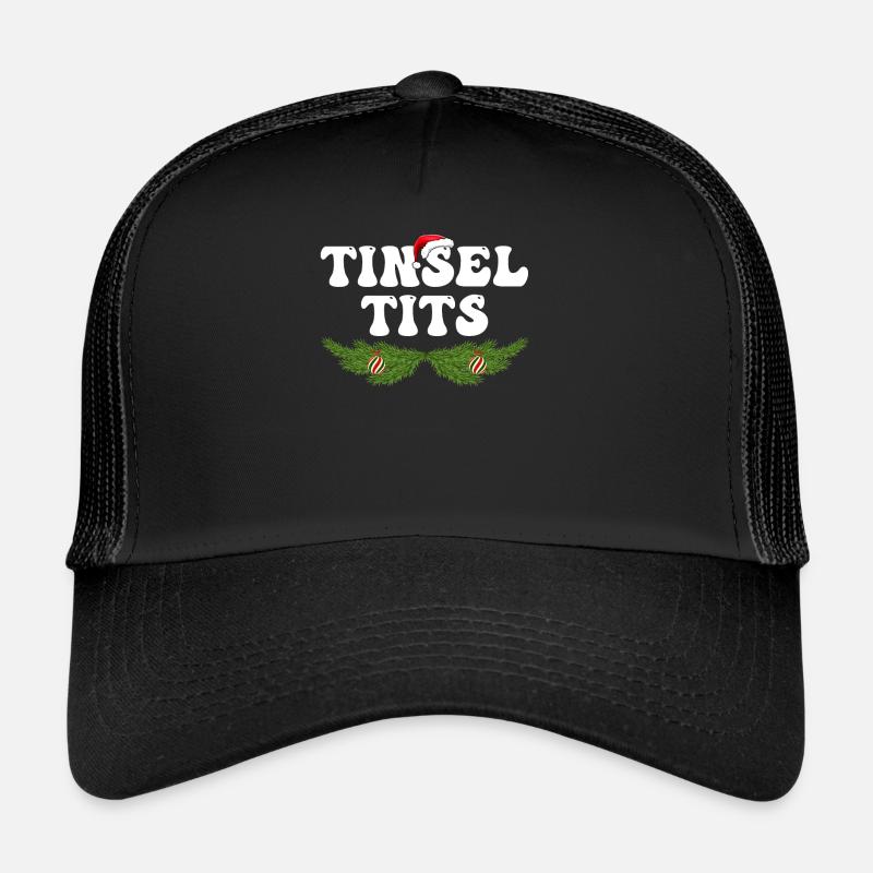 Drôles de chemises de Noël pour couples, mésanges de guirlandes Casquette trucker 