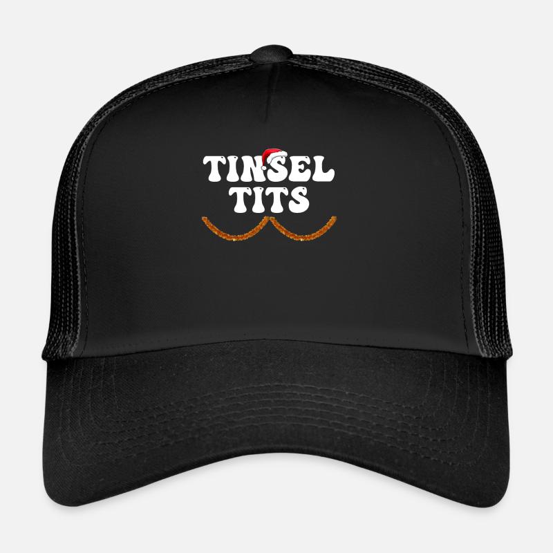 Funny Couples Christmas Shirts, Tinsel Tits Trucker Cap
