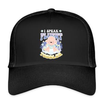 Ich Spreche Fließend Kleinkind - Trucker Cap - Schwarz/Schwarz - Vorne