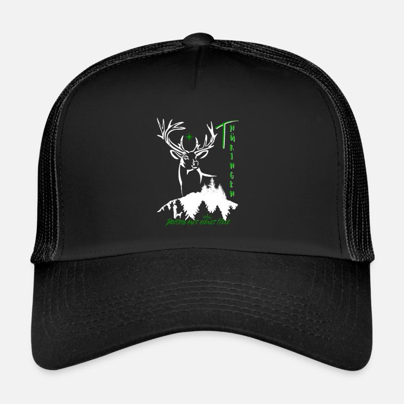 Thüringen-Deutschlands grünes Herz - Trucker Cap - Schwarz/Schwarz