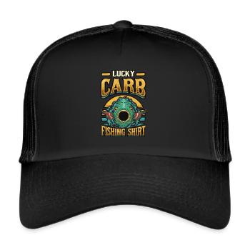 Angeln carbPêche chanceuse aux glucides - Casquette trucker  - noir/noir - Devant