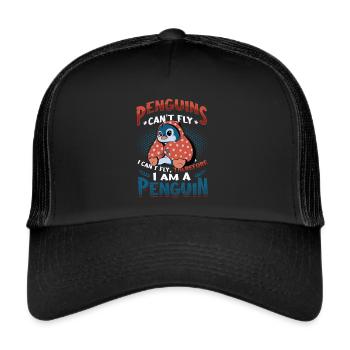 Les pingouins ne peuvent pas voler - Casquette trucker  - noir/noir - Devant