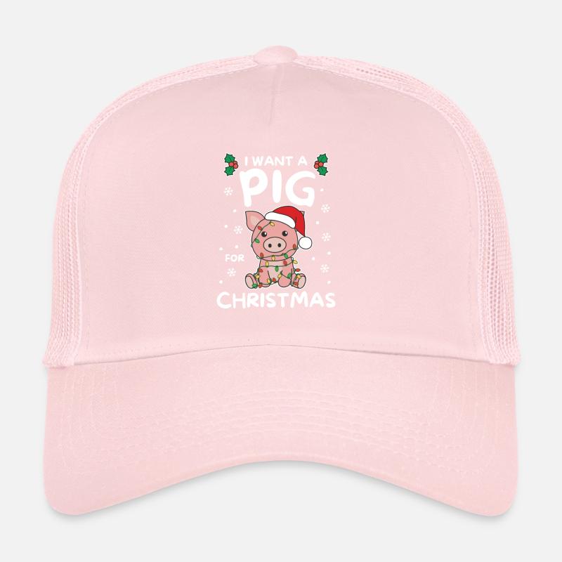 Je veux un cochon pour les cochons doux de Noël Casquette trucker 