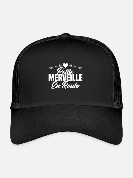 Femme Petite Merveille En Route Future Grossesse - Casquette trucker  - noir/noir - Devant