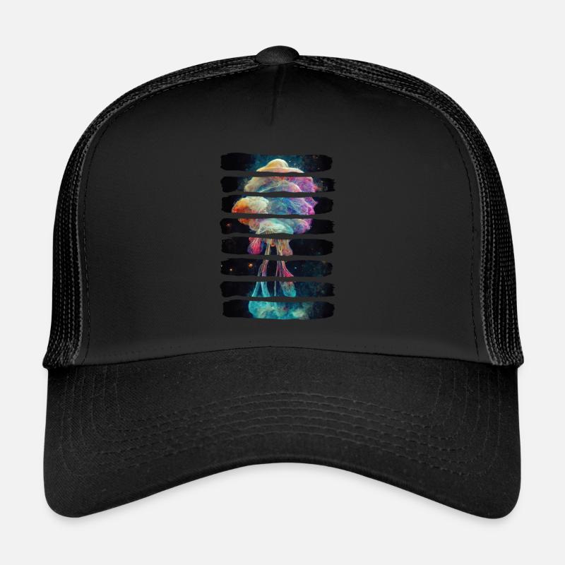 Psychedelic Jellyfish In Space Colorful Nebula Trucker Cap
