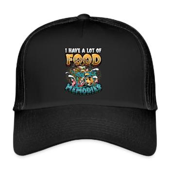 J’ai beaucoup de souvenirs alimentaires, j’aime manger - Casquette trucker  - noir/noir - Devant