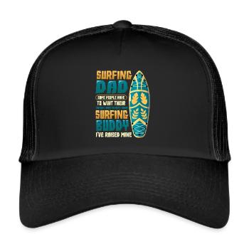 Surfen Vater Und Sohn, Surfer. - Trucker Cap - Schwarz/Schwarz - Vorne