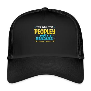 Es Ist Viel Zu Volkstümlich, Außerhalb - Trucker Cap - Schwarz/Schwarz - Vorne