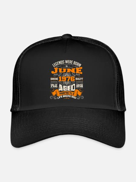 Legends were born in June 1976 | limited Edition - Casquette trucker  - noir/noir - Devant