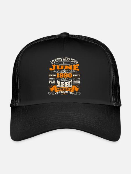 Legends were born in June 1990 | limited Edition - Casquette trucker  - noir/noir - Devant