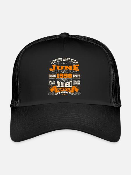 Legends were born in June 1998 | limited Edition - Casquette trucker  - noir/noir - Devant