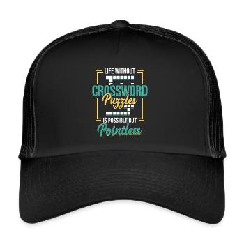 Amateurs de mots croisés, Mots croisés - Casquette trucker  - noir/noir - Devant