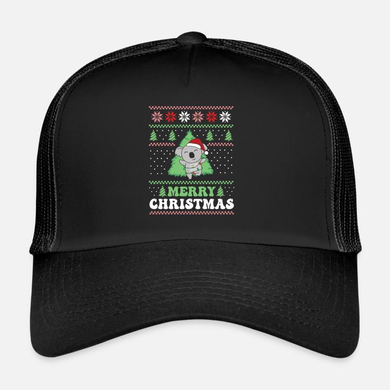 Merry Christmas retro ugly christmas Koala Trucker Cap