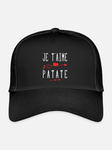 Je t'aime patate - Casquette trucker  - noir/noir