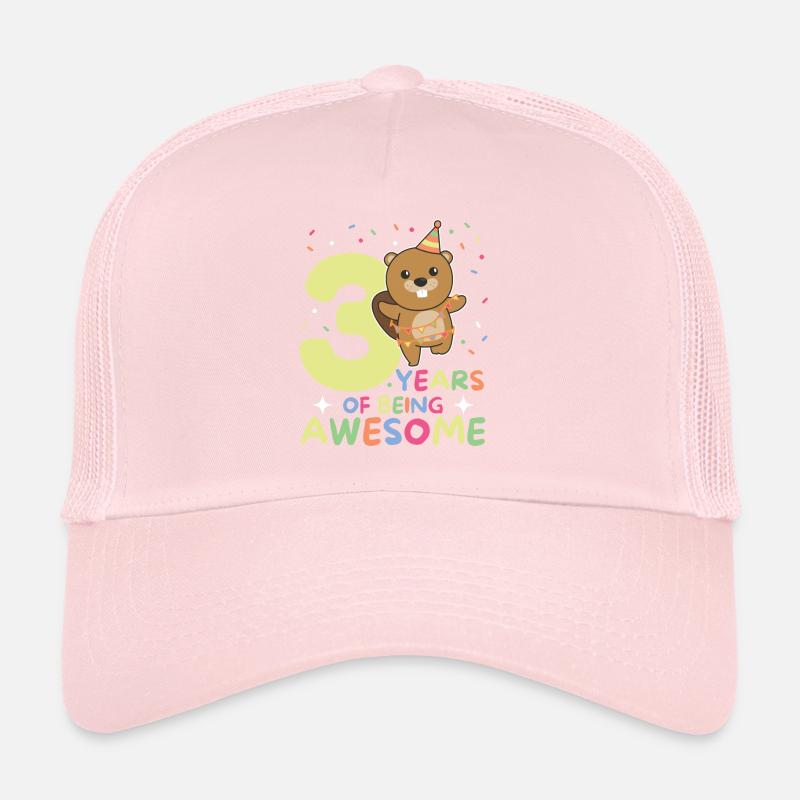 Castor pour les enfants de 3e anniversaire de trois ans Casquette trucker 