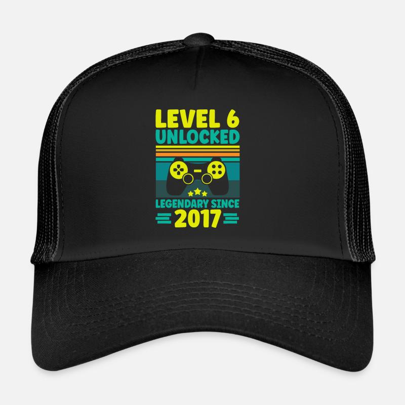 Level 6 Unlocked 2017 Zocken 6. Geburtstag Gamer Trucker Cap