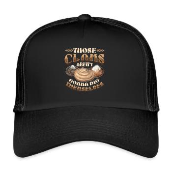 Diese Muscheln Graben Sich Nicht Selbst Aus - Trucker Cap - Schwarz/Schwarz - Vorne