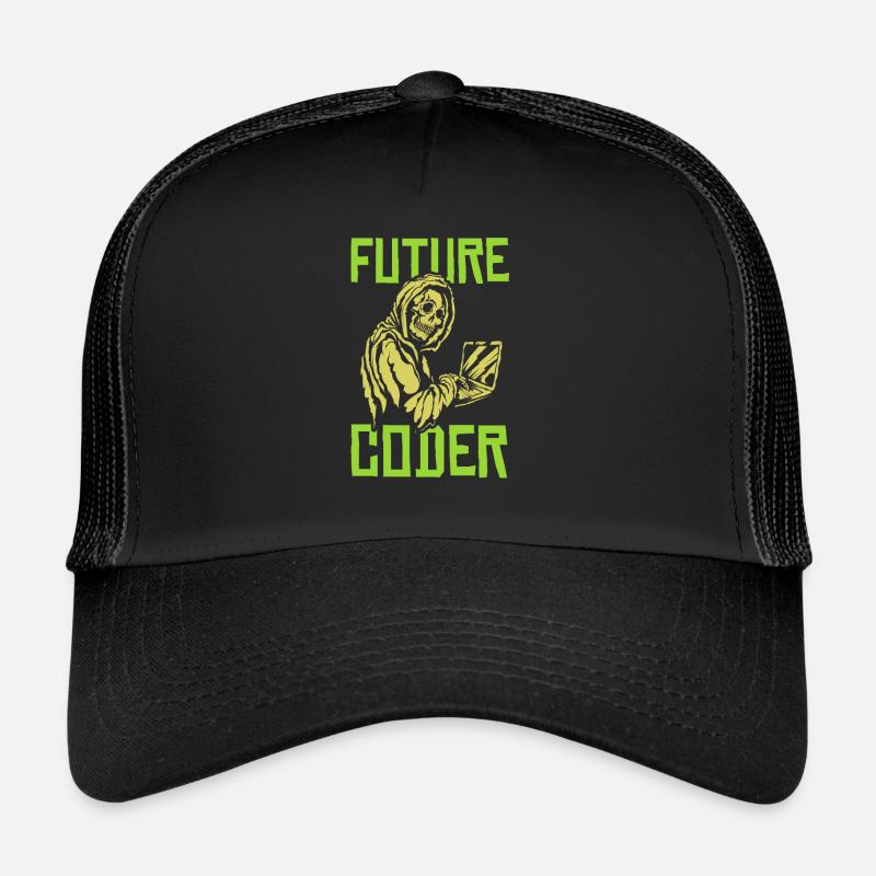 Developer Coder Programmer Skull Trucker Cap
