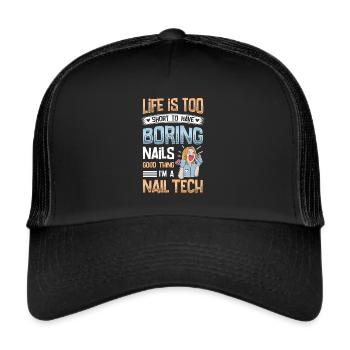 Je fais des ongles, amant nail tech - Casquette trucker  - noir/noir - Devant