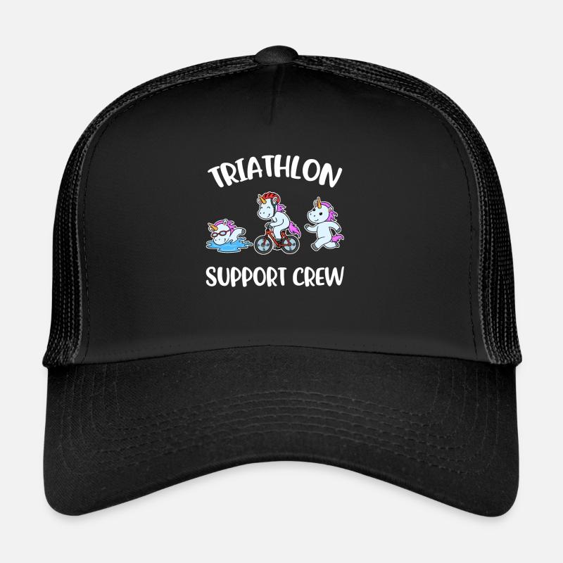 Triathlon Support Crew Triathlon Gift - Trucker Cap - black/black