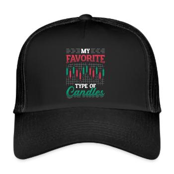 Stock Market Stock TraderMy preferred candlestick type, stock market - Trucker Cap - black/black - Front