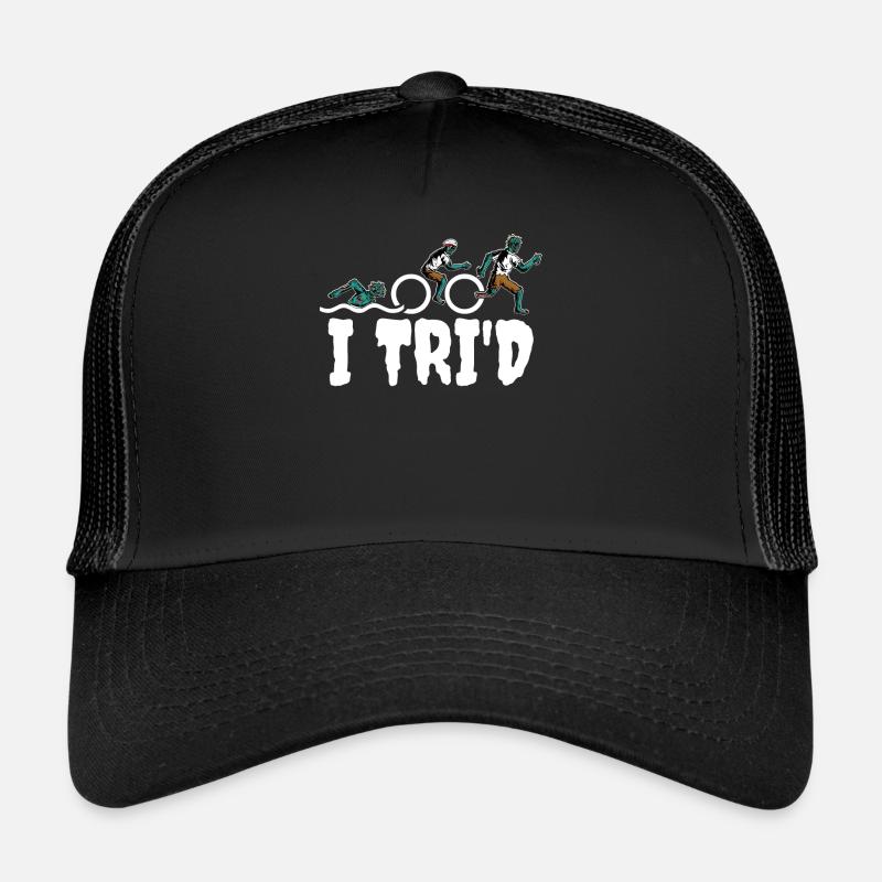 I Trid Triathlon Geschenk - Trucker Cap - Schwarz/Schwarz