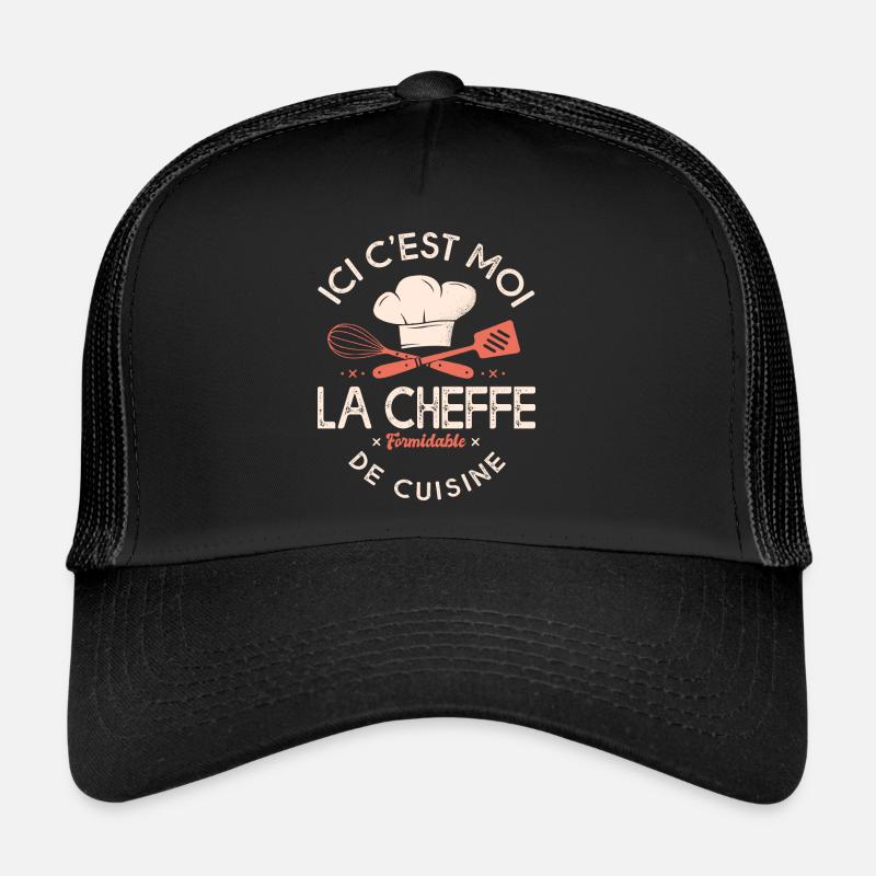 Chef Ici c'est moi la cheffe drôle cuisine Casquette trucker 
