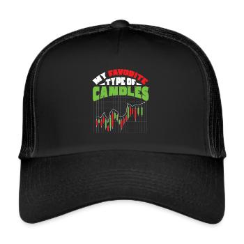 Mein Bevorzugter Kerzentyp, Börsenhandel - Trucker Cap - Schwarz/Schwarz - Vorne