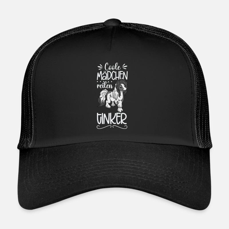 Coole Mädchen reiten Tinker - Trucker Cap - Schwarz/Schwarz