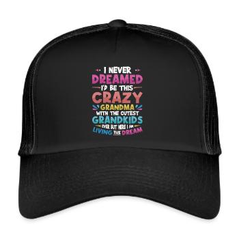 Proud grandmother loves her grandchildren - Trucker Cap - black/black - Front