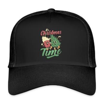 Es Ist Weihnachtszeit - Trucker Cap - Schwarz/Schwarz - Vorne