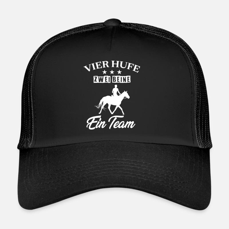 Pferdenarr, Pferd, Pferdesport - Trucker Cap - Schwarz/Schwarz