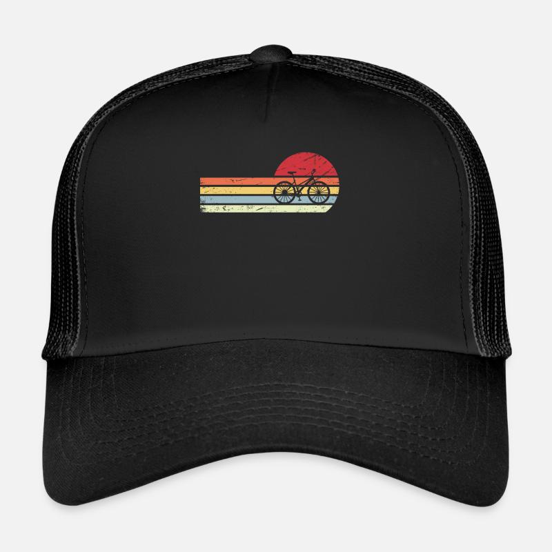 Soleil et lignes rétro - Cyclisme - Casquette trucker 
