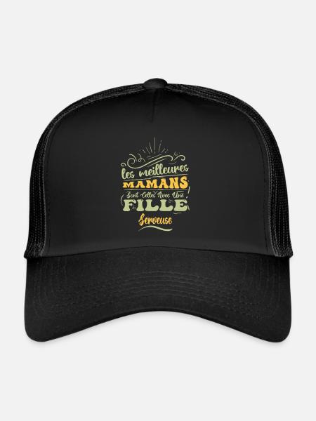 Meilleure Maman Avec Fille Serveuse - Casquette trucker  - noir/noir - Devant